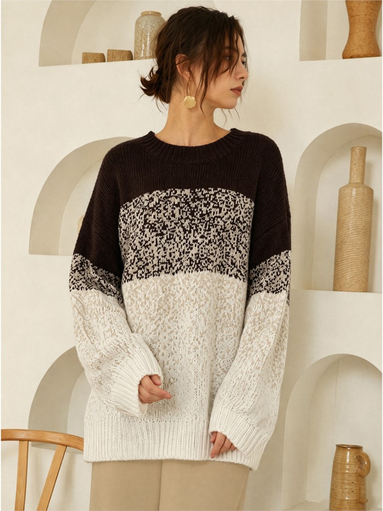 Winter Clothing For Plus Size Women - Pull tricoté décontracté à manches longues