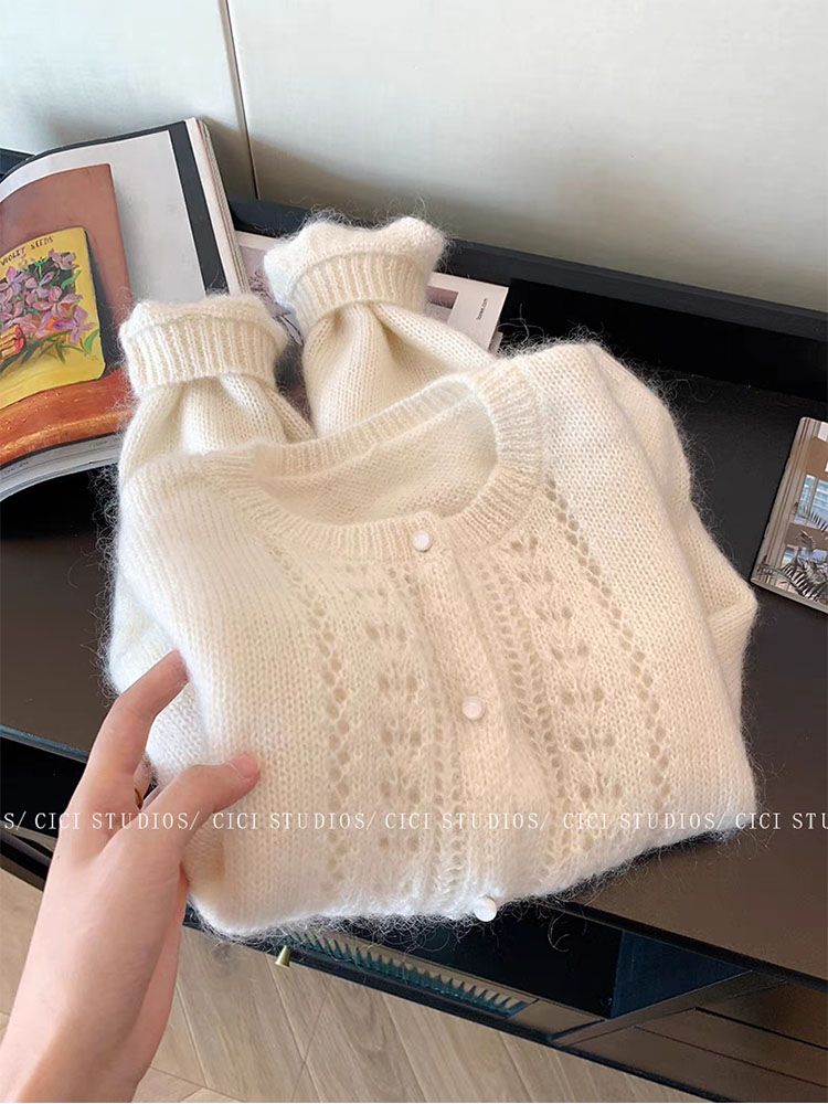 Winter Clothing Kids - Cardigan blanc à manches longues et