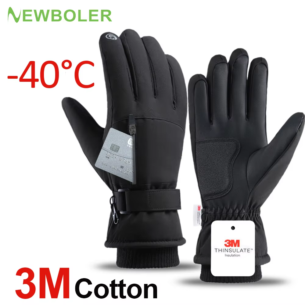 Waterproof Mitten Ski - Gants de cyclisme imperméables pour hommes,