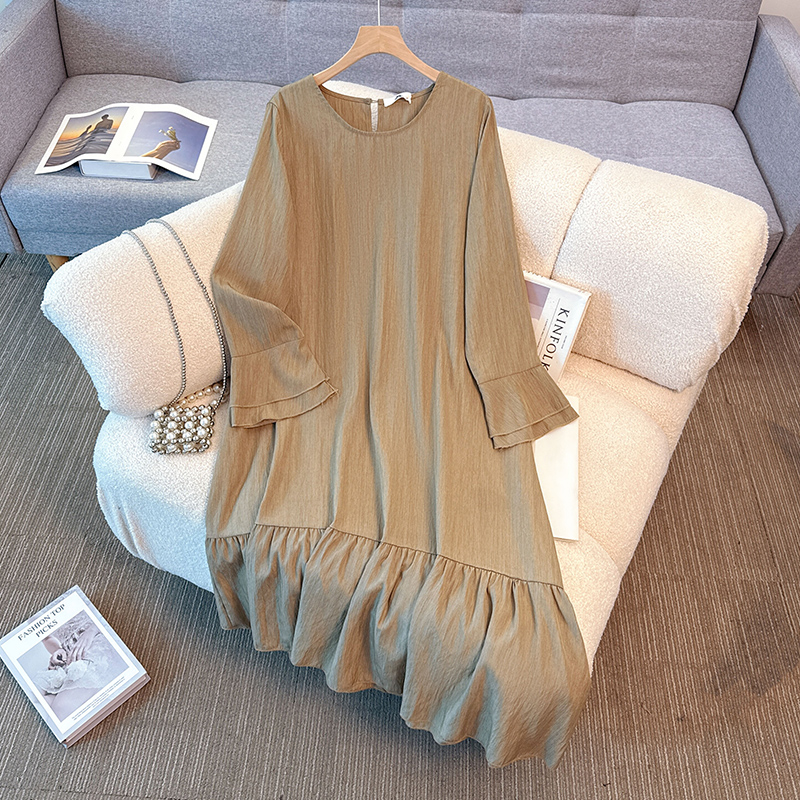 Winter Clothing For Plus Size Women - Élégant Vintage col rond solide à