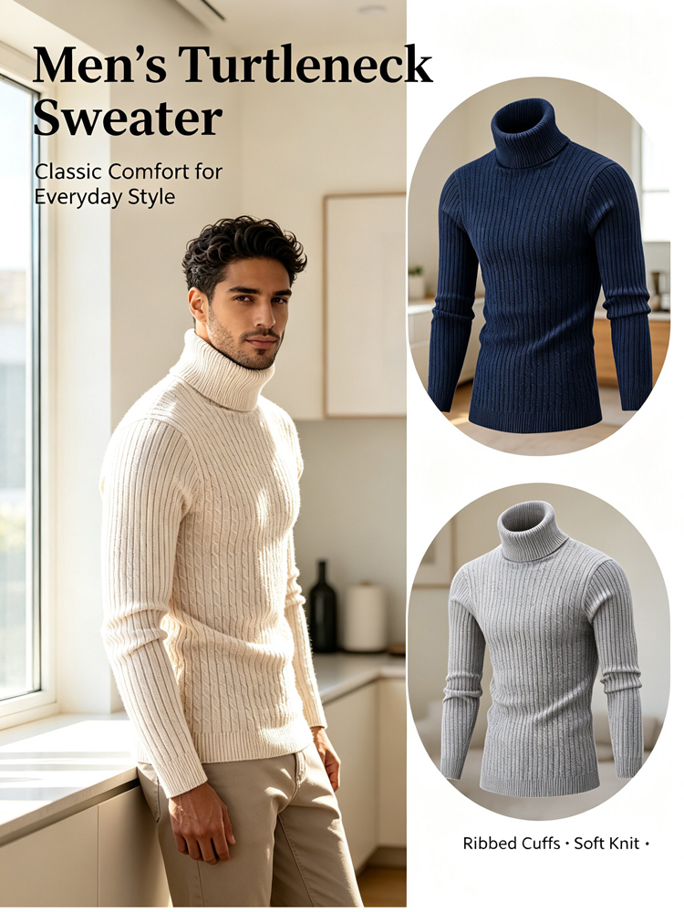 Pull à col roulé cargo pour ho - Winter Clothing Men Style avis et prix