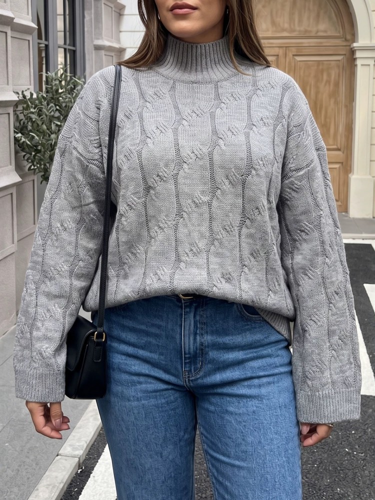 Pull tricoté décontracté à man - Winter Clothing For Plus Size Women avis et prix