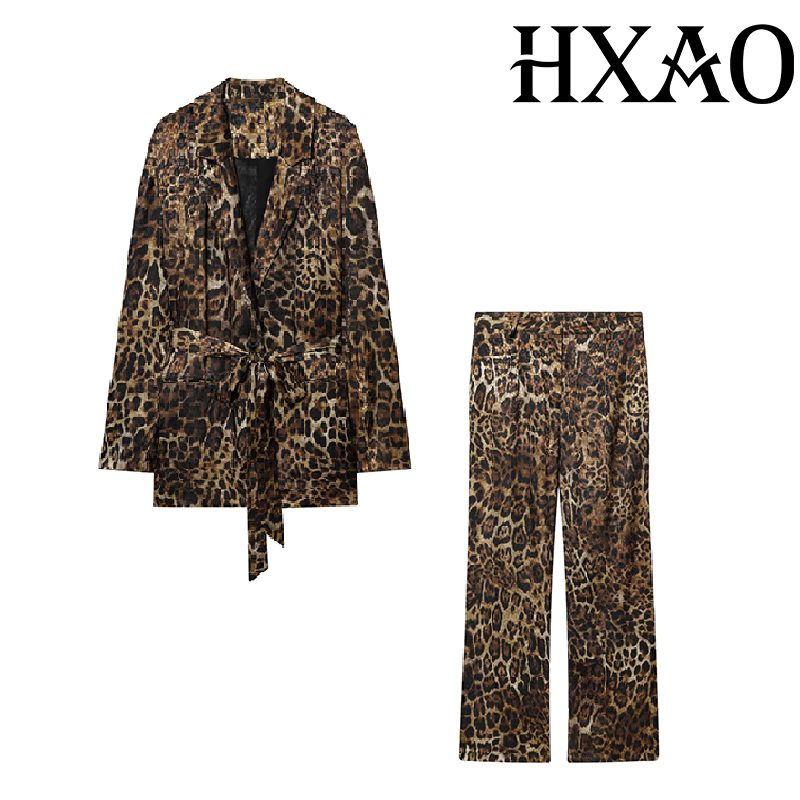 HXAO léopard pantalon ensemble - Winter Clothing Vintage avis et prix