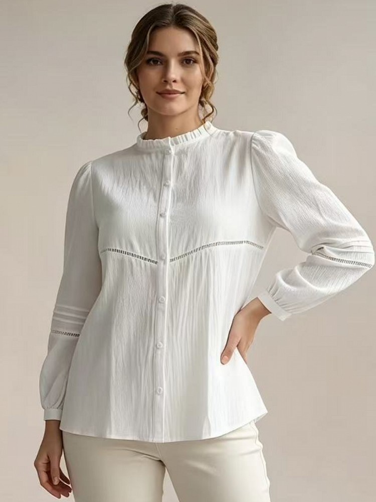 Chemise Blouse Blanche Élégant - Winter Clothing For Plus Size Women avis et prix