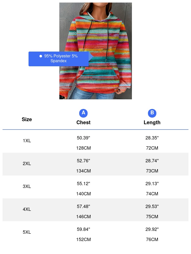 Sweat à capuche gaufré rayé po - Winter Clothing For Plus Size Women avis et prix