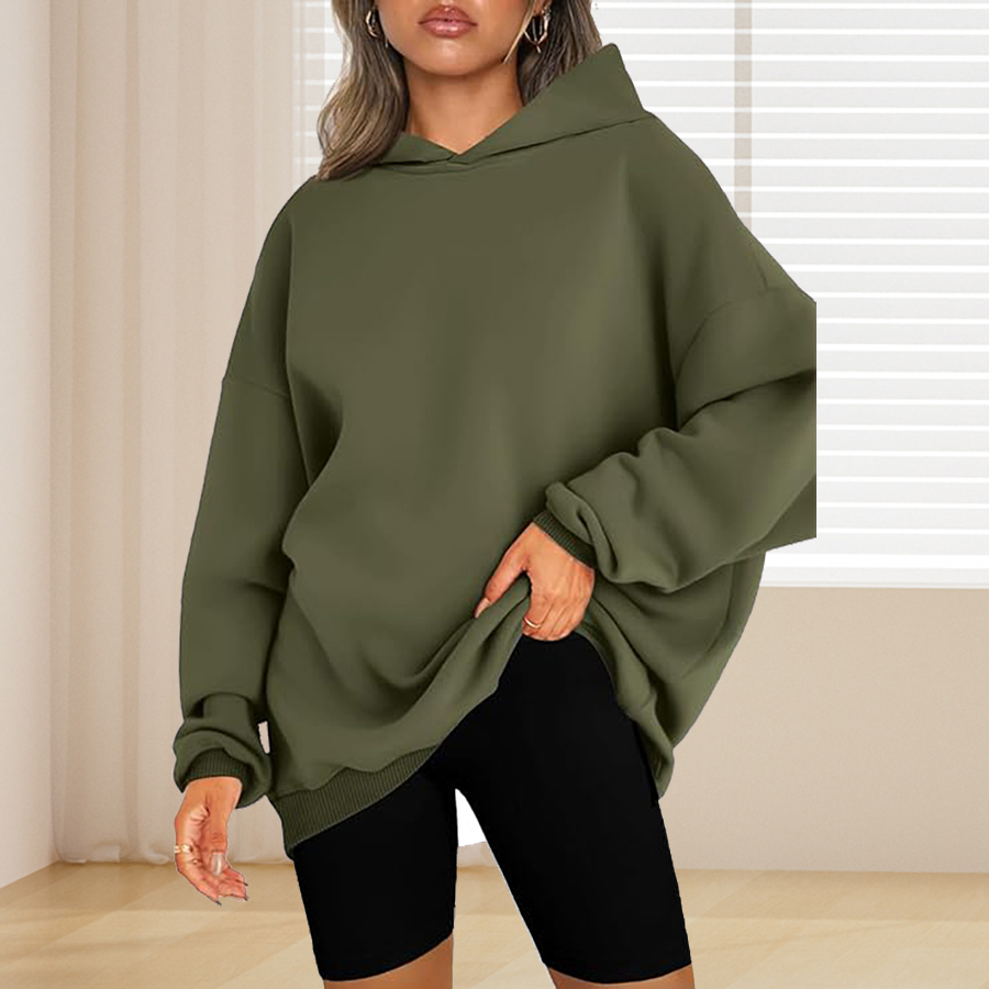 Sweat à capuche basique de cou - Winter Clothing For Plus Size Women avis et prix