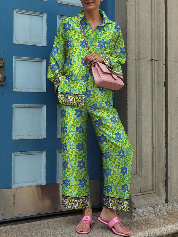 Ensemble pantalon ample imprim - Winter Clothing Vintage avis et prix